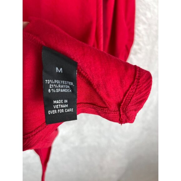 Alyx Medium Red 3/4 Sleeve Sharkbite Top Criss Cross Neck - Picture 8 of 9